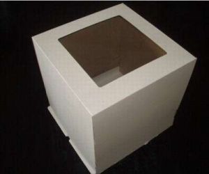 Упаковка для торта 30*30*30 без окна белая (3 части)
