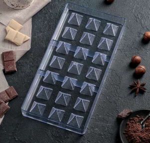 Форма для шоколада 21 ячейка "Пирамида" 27,5x13,5x3 см 3823582