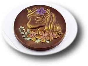 Форма пластиковая для шоколада "Медаль Единорог"