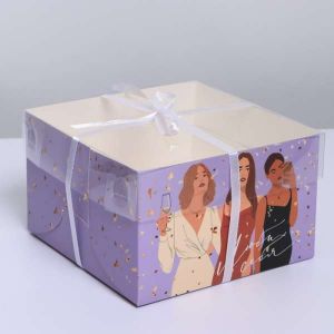 Коробка для капкейка «Люби себя», 16 × 16 × 10 см