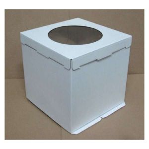 Коробка для торта с окном белая 36*36*36 см.