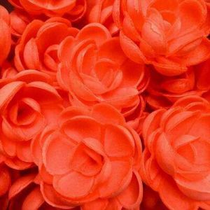 Вафельные цветы "Топ декор" Розы большие сложные красные