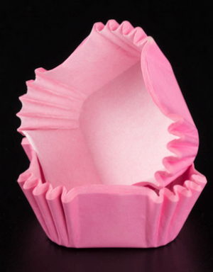 Форма Капсула бумажная 43*43 розовая, h 24 мм (100шт)
