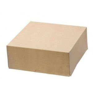 Коробка для торта без окна крафт 25.5*25.5*10.5 см.
