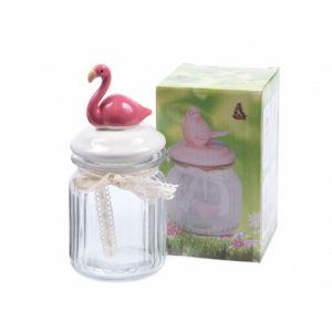 Банка для сыпучих продуктов "Фламинго" 300 мл, 8х8х18 см, цвет бело-розовый 2795658