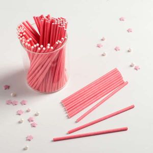 Палочки для кейкпопсов 10x0,2 см (в наборе 100 шт), цвет розовый 4345975