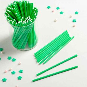 Палочки для кейкпопсов 10x0,2 см (в наборе 100 шт), цвет зелёный 4345977