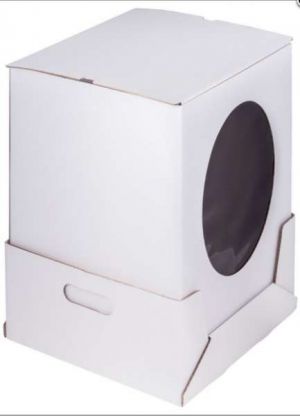 Коробка для торта 30*30*45 см белая с окном (ящик)