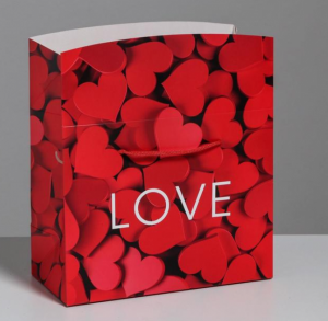 Пакет—коробка «Love», 23 × 18 × 11 см