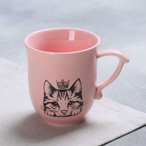 Кружка классический стиль "Кошка", розовая, 250 мл   4437565