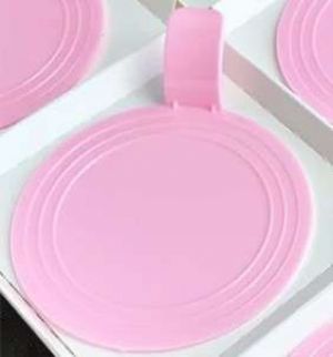 Подложка розовая круглая для пироженого 7,5 см
