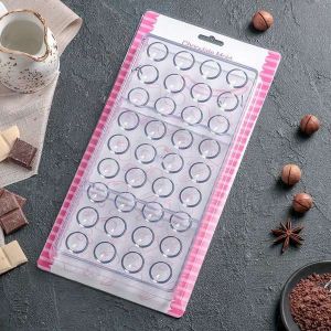 Форма для шоколада  "Полусфера", 28,x14x2,5 см, 36 ячеек (4х4х1,8 см)   4459574