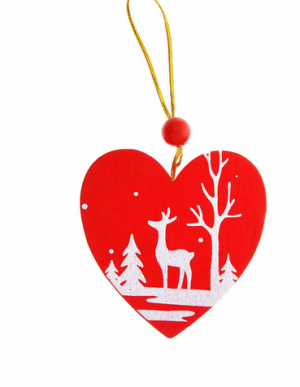 Подвеска новогодняя "Зимний лес полон чудес" в форме сердца 1032651