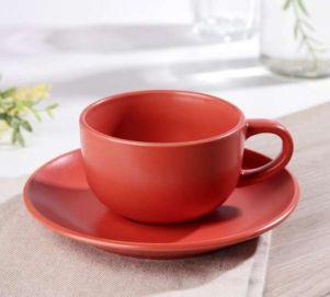 Чайная пара "Английский завтрак" чашка 220 мл, блюдце 15,5 см, цвет красный
