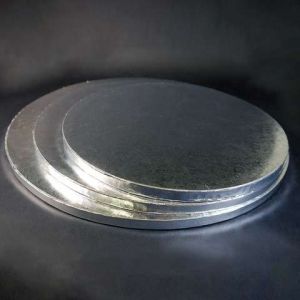 Подложка Круглая фольгированная 35 см т 1,1 см серебро