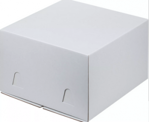 Коробка для торта 21*21*10 см белая без окна (тонкая)