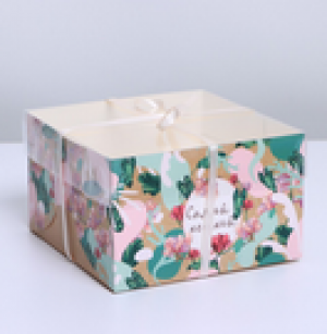 Коробка на 4  капкейка «Самой нежной», 16 × 16 × 10 см