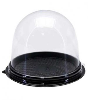 Контейнер для пирожного купол дно черное d11 см h 8.2 см