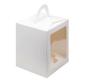 Коробка для кулича 18,5*18,5*23 см белая