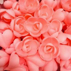 Вафельные цветы "Топ декор" Розы большие Розовые