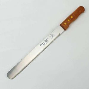 Нож для бисквита двусторонний с крупными зубцами и ровным краем, лезвие 25 см 2675714