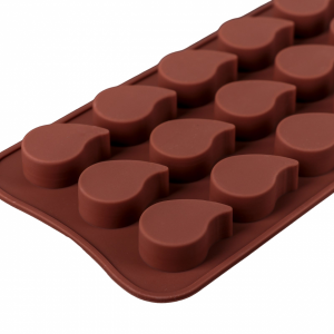 Форма для льда и конд.украшений 15 яч 21,5х10,4х1,3 см (2,3х3 см) "Капелька" цвет шоколадный