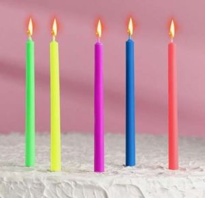 Набор свечей в торт "Цветное пламя", гиганты, 10,5х0,9см, 5 шт   3680575