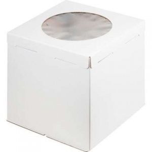 Коробка для торта 50*50*50 см белая с окном
