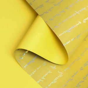 Плёнка для цветов "Письмо" 58см*5м, желтый