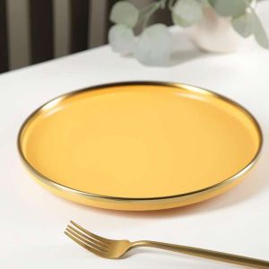 Тарелка обеденная "Акварель" 25х2 см, цвет желтый