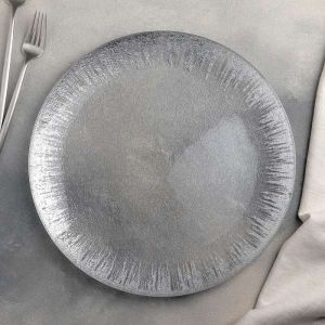 Тарелка подстановочная "Бурлеск" 33х2 см, цвет серебро 4192583