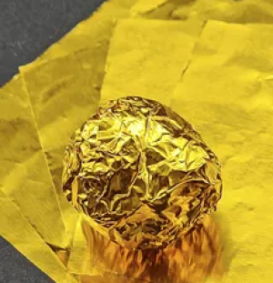 Фольга оберточная для конфет золотая 10*10 см (20 шт)