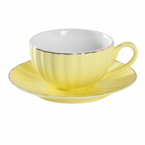 Чайная пара "Вивьен" чашка 200 мл, блюдце d-15 см, цвет желтый