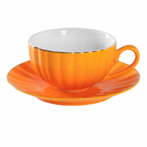 Чайная пара "Вивьен" чашка 200 мл, блюдце d-15 см, цвет персиковый