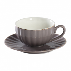 Чайная пара "Вивьен" чашка 200 мл, блюдце d-15 см, цвет серый