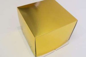 Коробка для торта без окна золото 30*30*19 см.