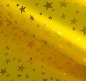 Пленка голографическая "Звёзды" 70 см х 1 м, цвет жёлтый 1396748