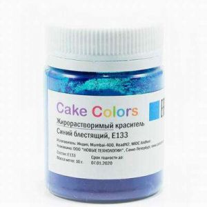 Краситель жирорастворимый синий блестящий Cake Colors 10 г
