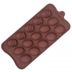 Форма для льда и шоколада, 15 ячеек, 22х10,5х1,5 см "Пасхальные яйца", шоколадная 2854629