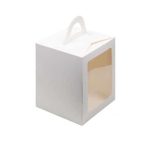 Коробка для кулича 12,5*12,5*15 см белая