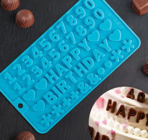 Форма для льда и шоколада, 49 ячеек, 21,5х11,5 см "С Днем рождения", цвета МИКС 1210653