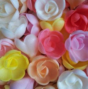 Вафельные цветы "Топ декор" Розы малые Микс