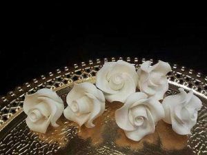 Цветы из мастики - "Бутоны розы", Белые, (11146*G/p)