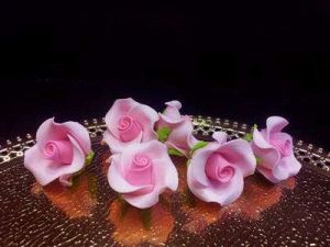 Цветы из мастики - "Бутоны розы", Розовые, (11113*B/p)