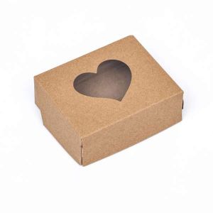 Коробка "Сердца" 10 х 8 х 3,5 см крафт