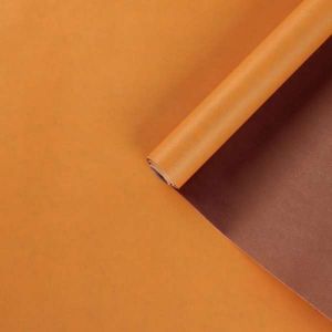 Бумага упаковочная крафт белый, двухцветный, оранжевый-коричневый, 0,72 х 10 м   4634502