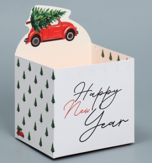 Коробка для мини-букетов «Happy New Year», 12 х 17 х 10 см 7829227