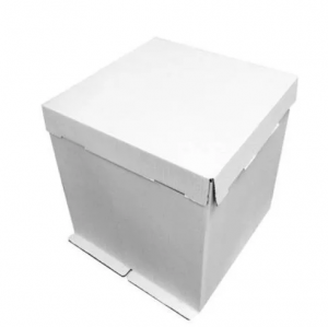 Коробка для торта без окна картон белая 42*42*45 см.