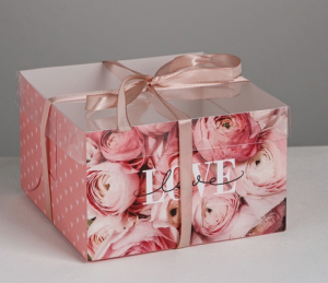 Коробка для капкейка LOVE, 16 × 16 × 10 см