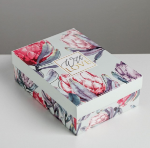 Коробка складная «Цветочная»,  21 × 15 × 7 см
